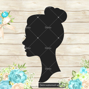 Silhouette Bridal Portrait Clipart, Women Portrait Clipart, 100 PNG Clipart, Planner Clipart, Instant Download Clipart, 100 Wedding Clipart