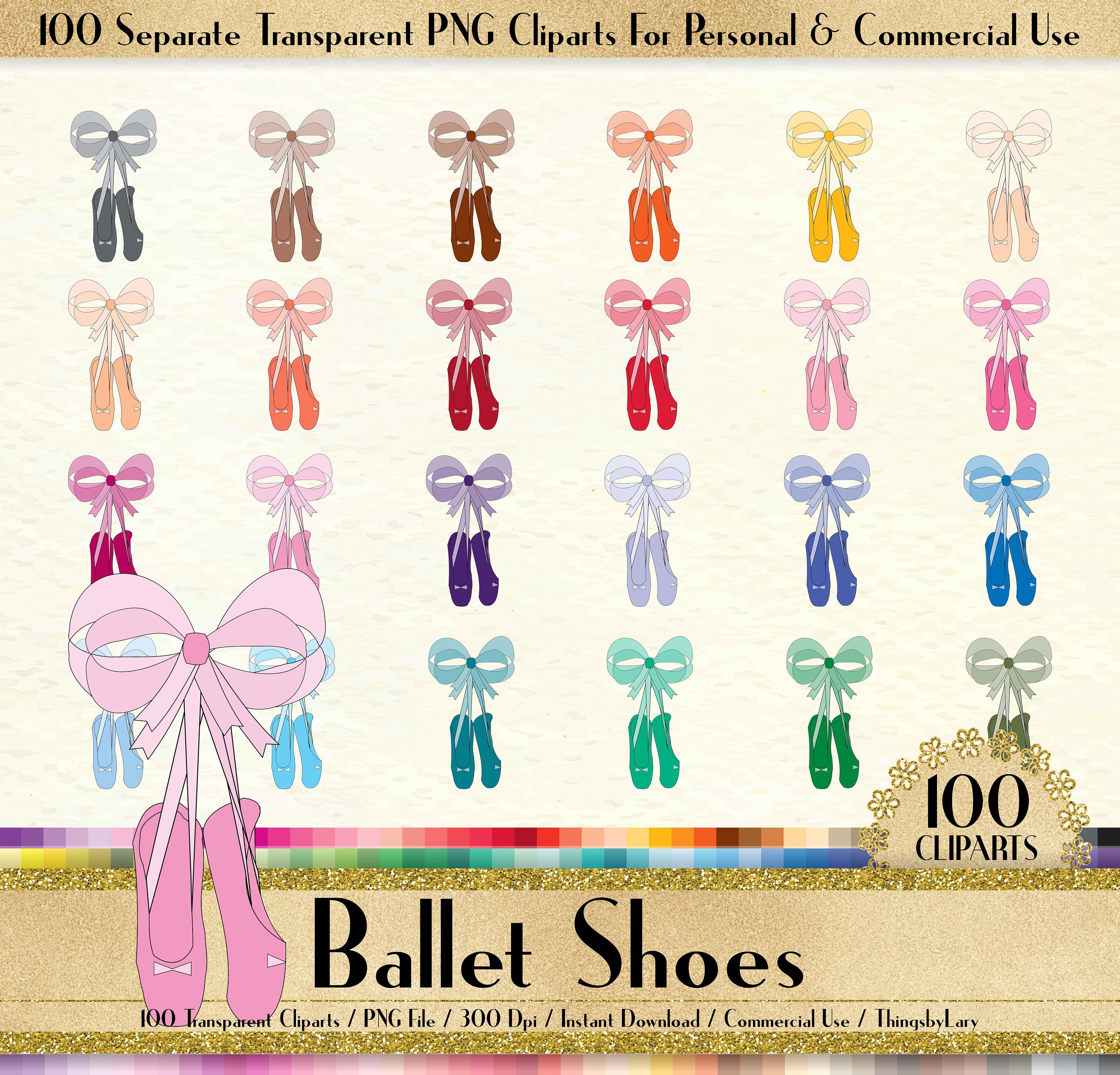 100 Ballet Shoes Clipart,Princess Shoes,100 PNG Clip art,Planner Clipart,Instant Download Clipart,Kid Girl Clipart, Fashion Clipart