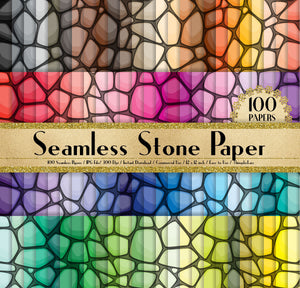 100 Seamless Stone Papers in 12&quot; x 12&quot;,300 Dpi Planner Paper,Commercial Use,Scrapbook Papers,Rainbow Paper,100 Texture Paper