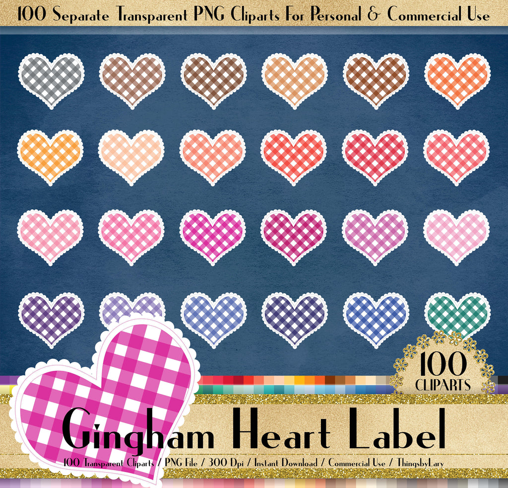 100 Gingham Heart Frame Cliparts,100 PNG Clipart,100 Transparent Clip Arts,Gingham Badge,Gingham Frame,Gingham Label,Heart Frame,scrapbook