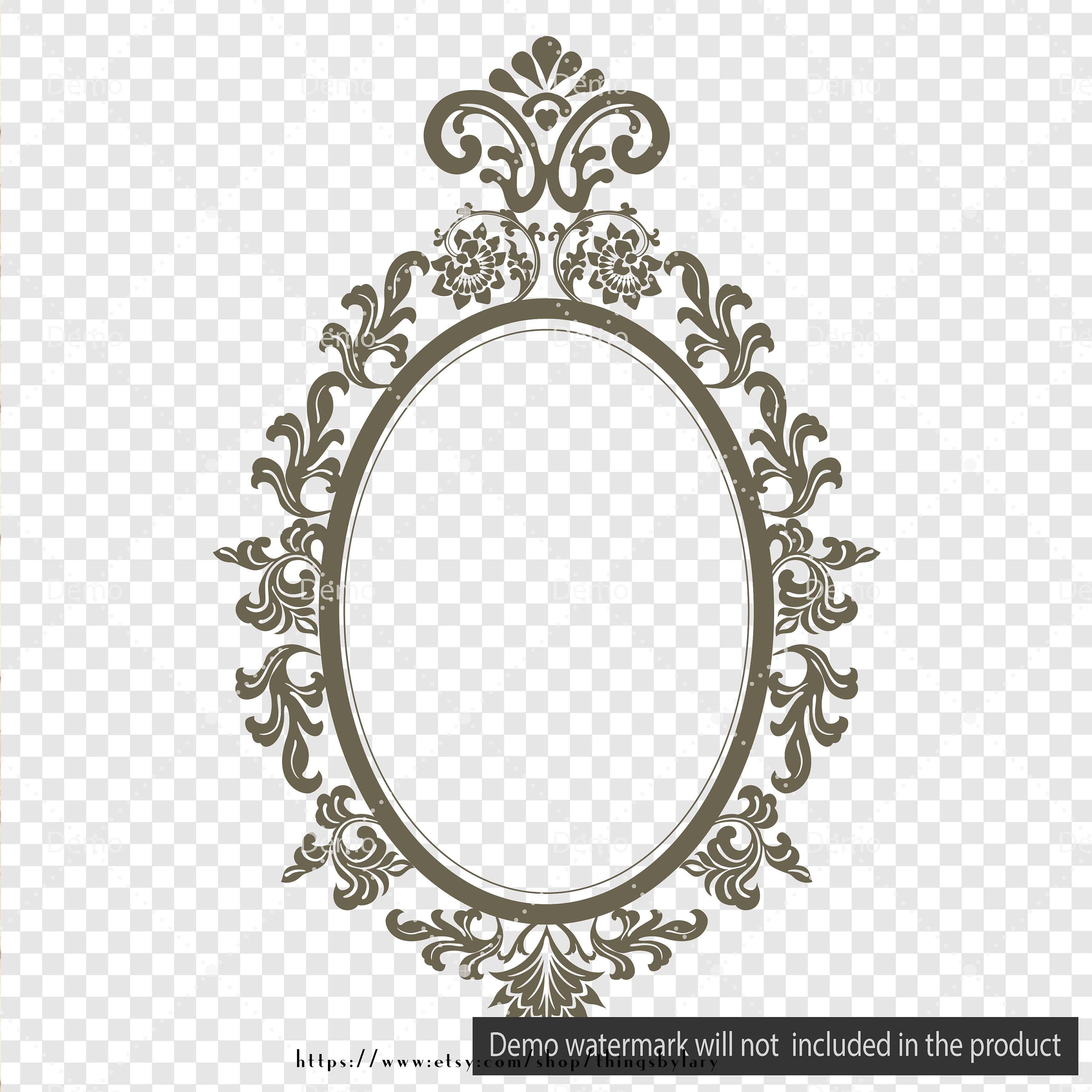 100 Vintage Oval Frame Clipart, Vintage Mirror Clipart, 100 PNG Clipart, Planner Clipart, Instant Download Clipart, Vintage Oval Mirror