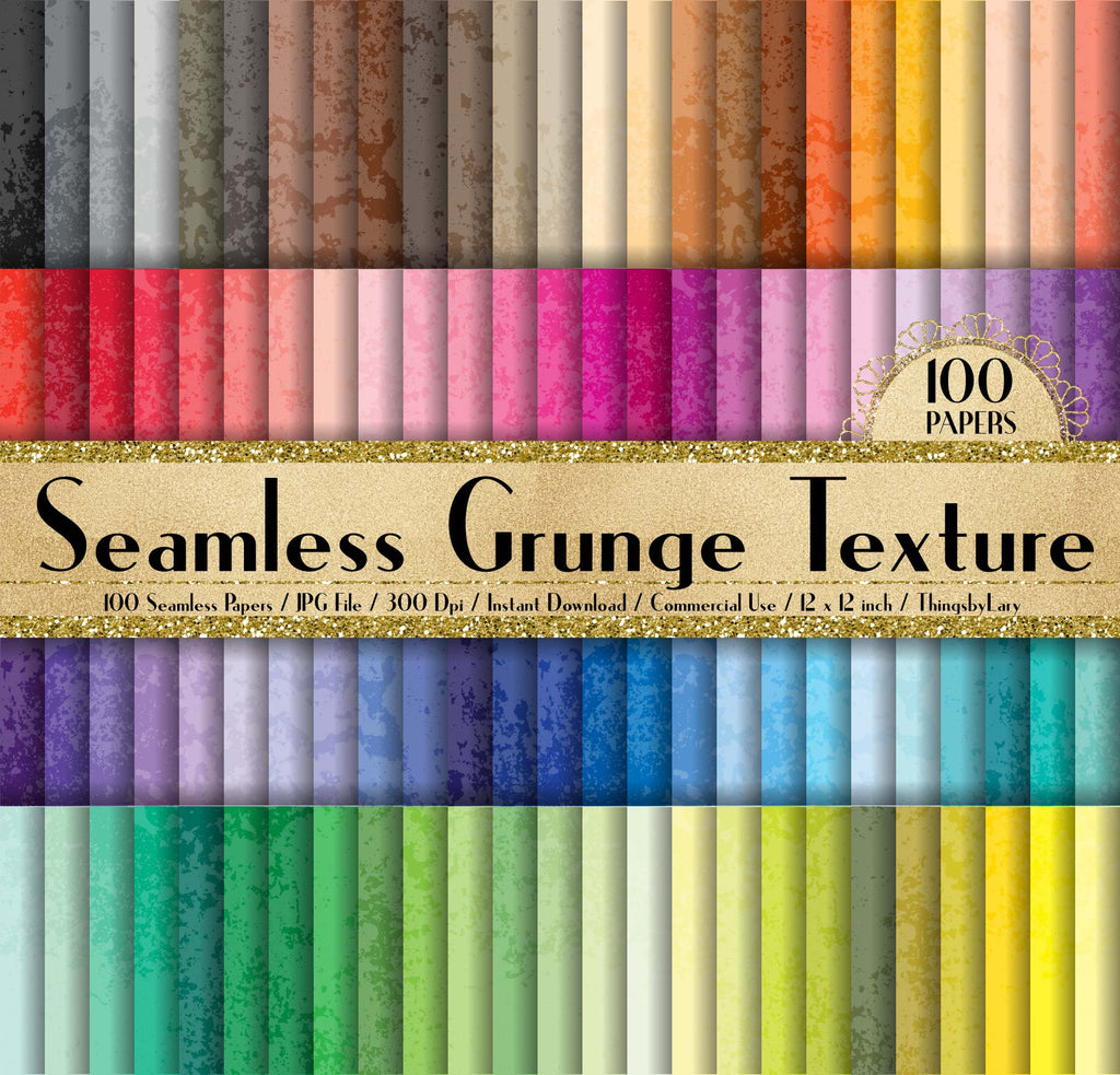 100 Seamless Grunge Texture Papers in 12inch,300 Dpi Planner Paper,Scrapbook Paper,Rainbow Paper,Vintage Papers,Grunge Paper,Texture Paper