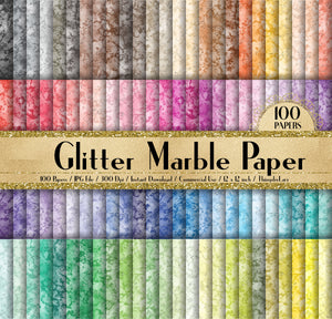 100 Glitter Marble Paper in 12inch,300 Dpi Planner Paper,Scrapbook Paper,Glitter Marble Paper