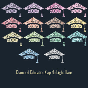 28 Diamond Education Cap Cliparts, 300 Dpi, Instant Download, Commercial Use, Transparent, Diamond Clip Art, Graduation Clipart