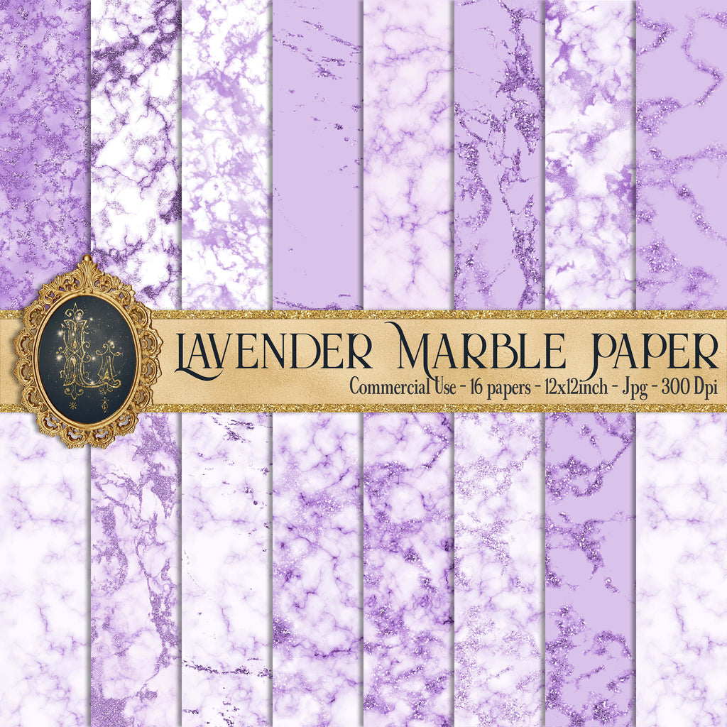 16 Lavender Glitter Marble Papers, Soft Purple Marble, Digital Marble Paper, Glitter Marble, Foil Marble, Digital Texture Paper, Violet