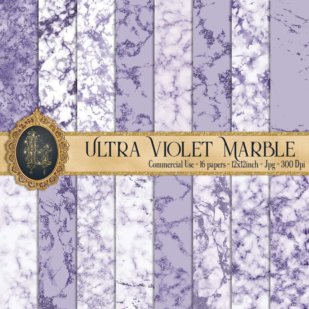 16 Ultra Violet Glitter Marble Papers, Purple Marble, Digital Marble Paper, Glitter Marble, Foil Marble, Digital Texture Paper, Violet