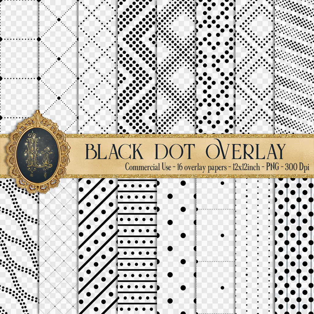 16 Black Minimalist Dot Overlay Papers, Transparent Paper, Transparent Overlay, Black Overlay, Minimal Dot, Minimalist Planner