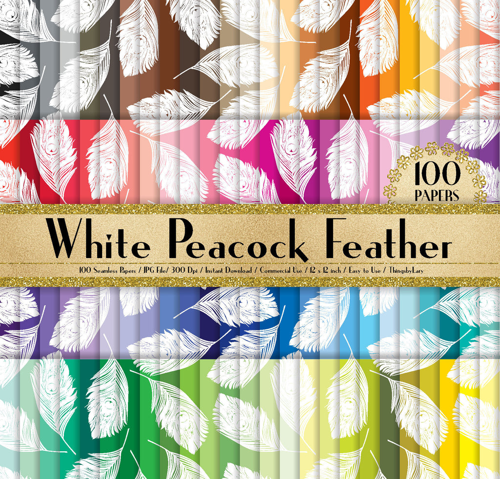 100 Seamless Peacock Feather Digital Papers,peacock digital paper,Instant download peacock paper,100 feather papers,digital peacock feather