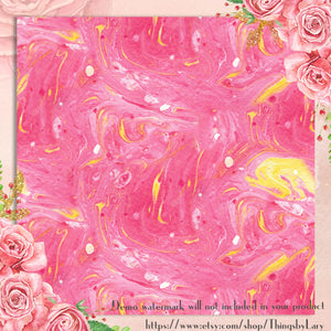 24 Pink Painted Texture Papers 12inch, 300 Dpi Planner Paper, Commercial Use, Scrapbook Paper, Painted Paper, Paint Liquid, Watercolor Paper