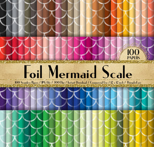 100 Seamless Foil Mermaid Scale Papers 12 inch 300 Dpi Instant Download Commercial Use, Planner Paper, Scrapbooking Mermaid Kit, Seamless