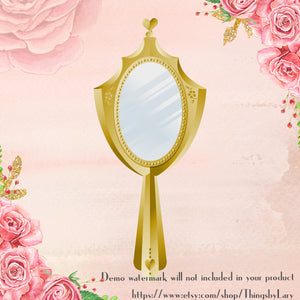 100 Hand Mirror Cliparts, Planner Clipart, Scrapbook, Princess Mirror, Fashion Cliparts, Bridal Mirror, Bridal Shower, Retro Mirror