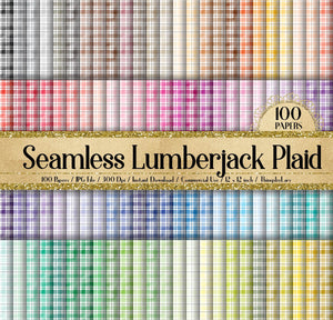 100 Seamless Watercolor Lumberjack Plaid Papers 12 inch 300 Dpi Commercial Use Instant Download,Seamless Papers, Watercolor Plaid Papers