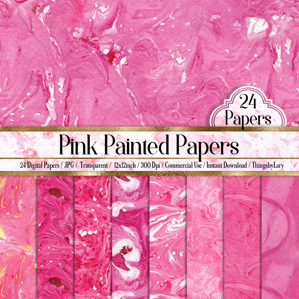 24 Pink Painted Texture Papers 12inch, 300 Dpi Planner Paper, Commercial Use, Scrapbook Paper, Painted Paper, Paint Liquid, Watercolor Paper