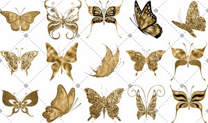 15 Gold Glitter Foil Butterfly Clip Arts 300 Dpi Instant Download Commercial Use Transparent Luxury Gold Digital Clip Arts Glitter Butterfly