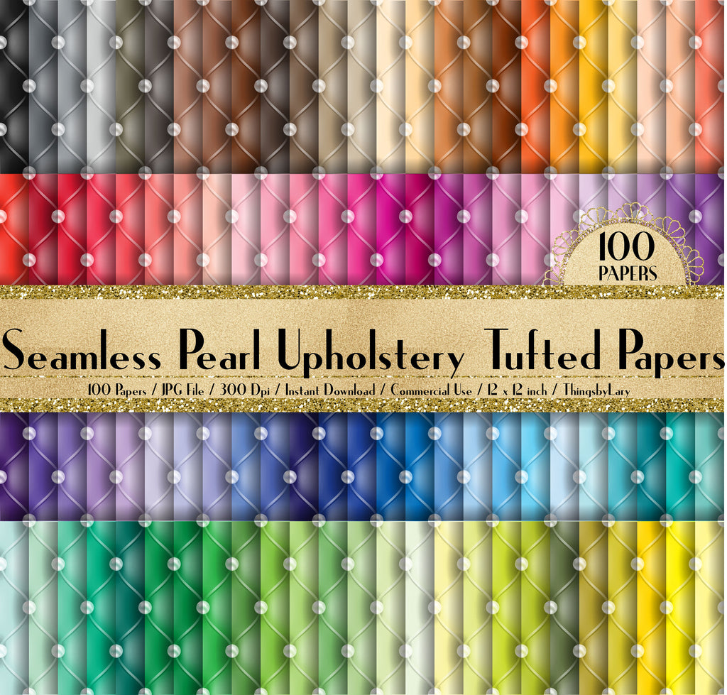 100 Seamless Pearl Upholstery Tufted Papers in 12&quot; x 12&quot;, 300 Dpi Planner Paper, Commercial Use, Scrapbook Paper,Tufted Papers,Pearl Papers