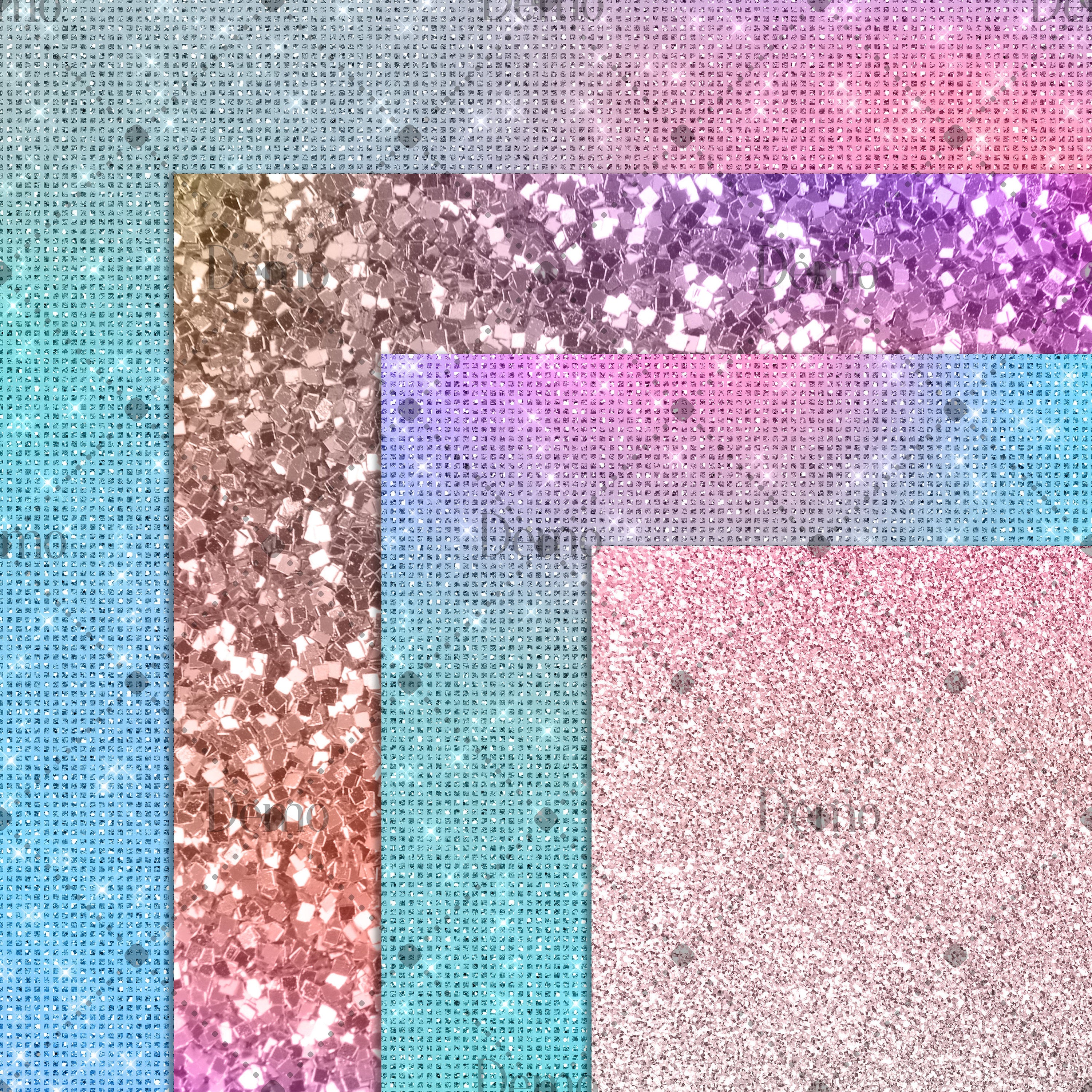 16 Magical Fairy Tale Unicorn Mermaid Glitter digital papers commercial use,distressed rainbow foil fairy kid paper Iridescent glitter paper