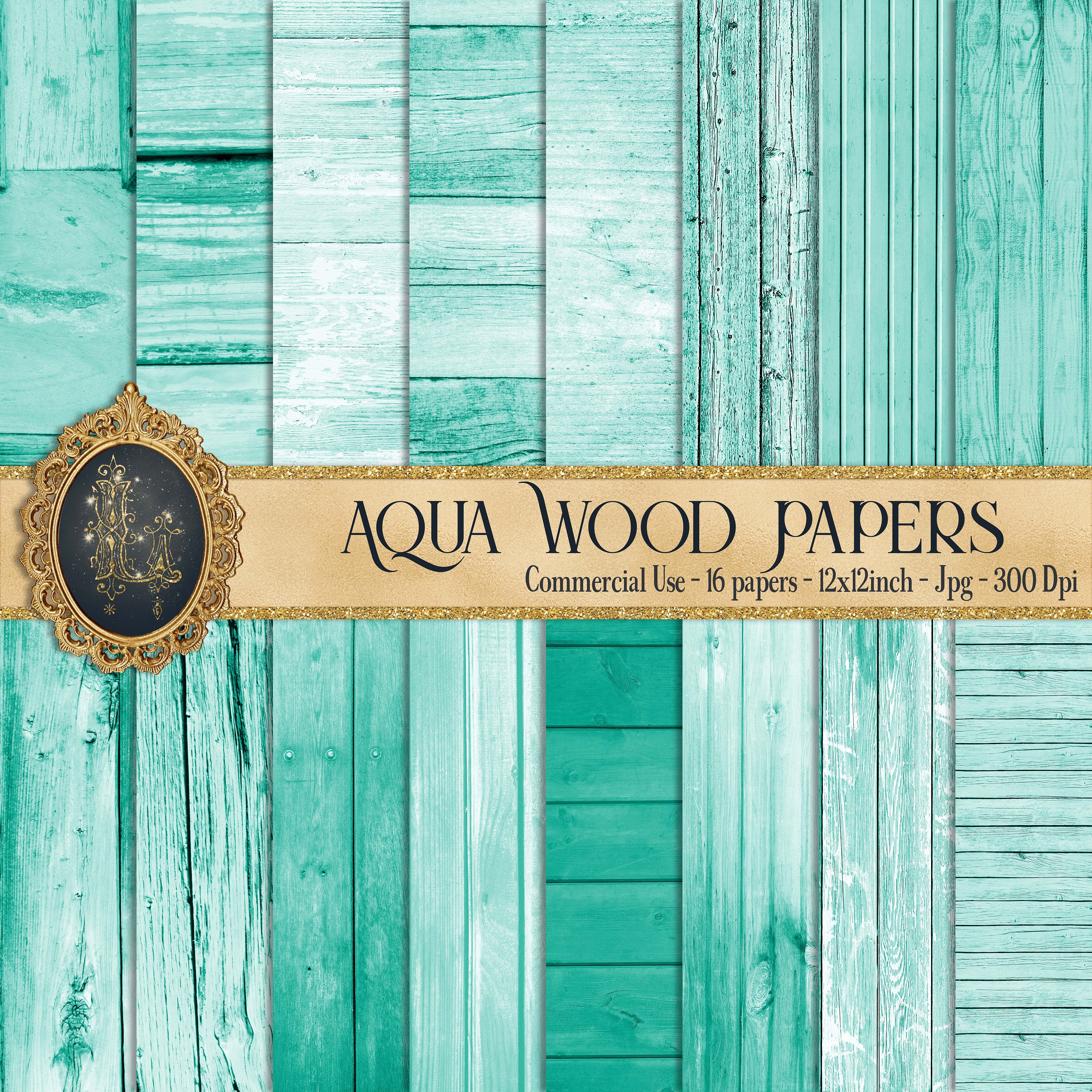 16 Aquamarine Wood Paper, shabby chic, autumn wedding, rustic wedding paper, scrapbook, wood paper, pastel wood, Rustic wood, Turquoise Wood
