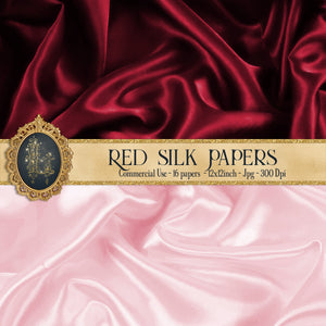 16 Red Silk Texture Paper, luxury wedding, scrapbook, sparkle, Satin Paper, Red Satin, Red Silk, Fabric Texture Paper, Valentine Paper