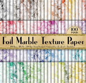 100 Foil Marble Texture Paper in 12&quot; x 12&quot;, 300 Dpi Planner Paper, Commercial Use, Scrapbook Papers,Foil Marble Texture Paper,Marble Texture