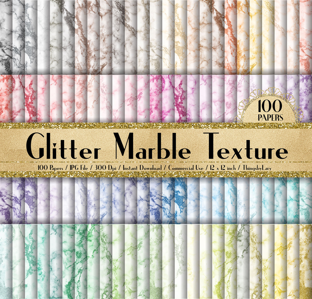 100 Glitter Marble Texture Paper 03 in 12&quot; x 12&quot;, 300 Dpi Planner Paper, Commercial Use, Scrapbook Papers,Glitter Marble,Texture Paper