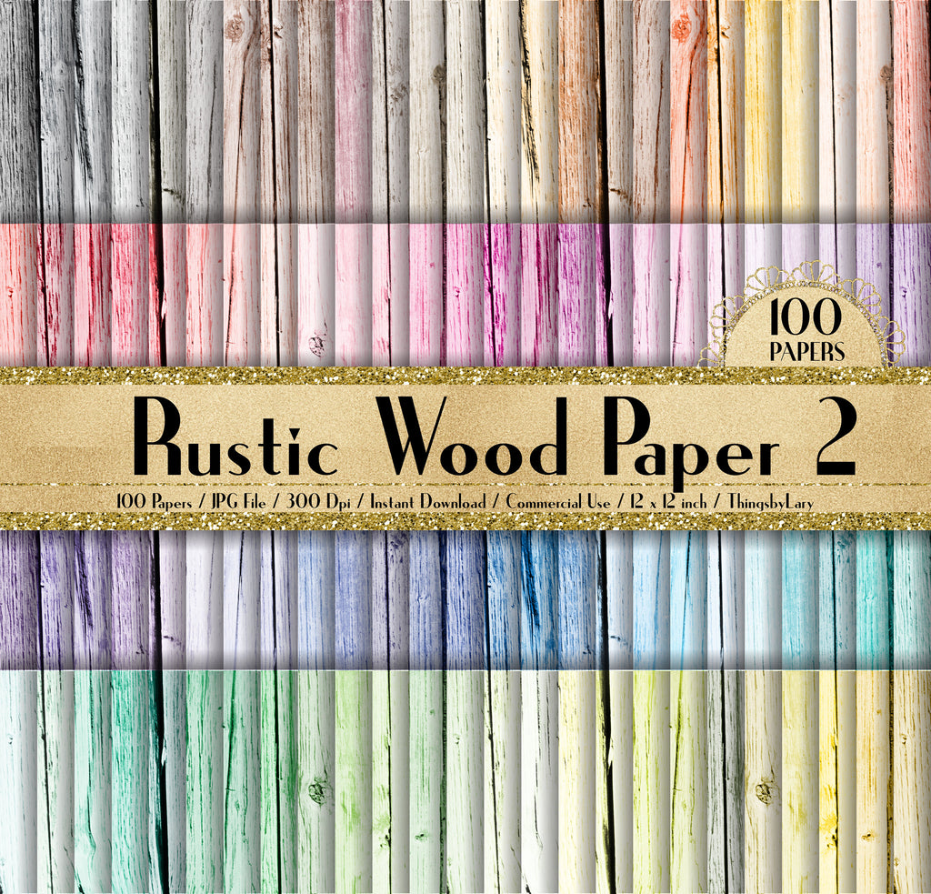 100 Rustic Wood Papers in 12inch, 300 Dpi Planner Paper, Scrapbook Paper, Rainbow Paper, Rustic Wood Papers,Rustic Wood