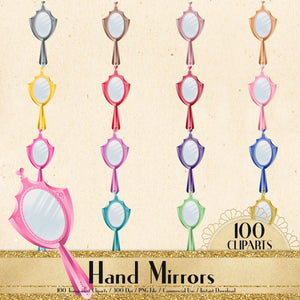 100 Hand Mirror Cliparts, Planner Clipart, Scrapbook, Princess Mirror, Fashion Cliparts, Bridal Mirror, Bridal Shower, Retro Mirror