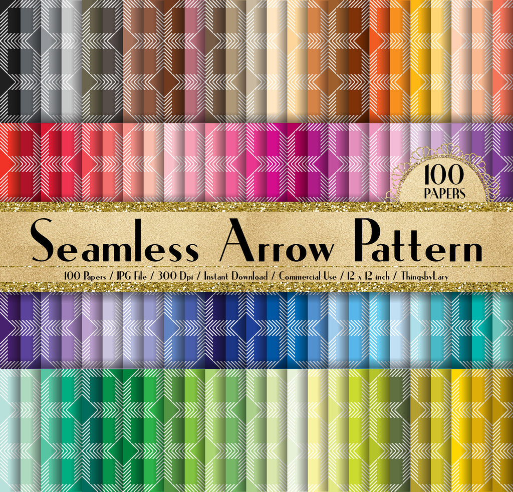 100 Seamless Arrow Pattern Papers 12 inch 300 Dpi Instant Download Commercial Use, Planner Paper, Scrapbooking Luxury Kit, Seamless