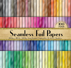 100 Seamless Foil Papers 12 inch 300 Dpi Instant Download commercial Use, Planner Paper, Scrapbooking Luxury Kit, Seamless Papers
