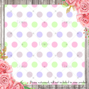 18 Seamless Pastel Polka Dot Digital Papers 12inch 300 dpi commercial use instant download, Spring Summer Pastel Wedding Shabby chic sweet