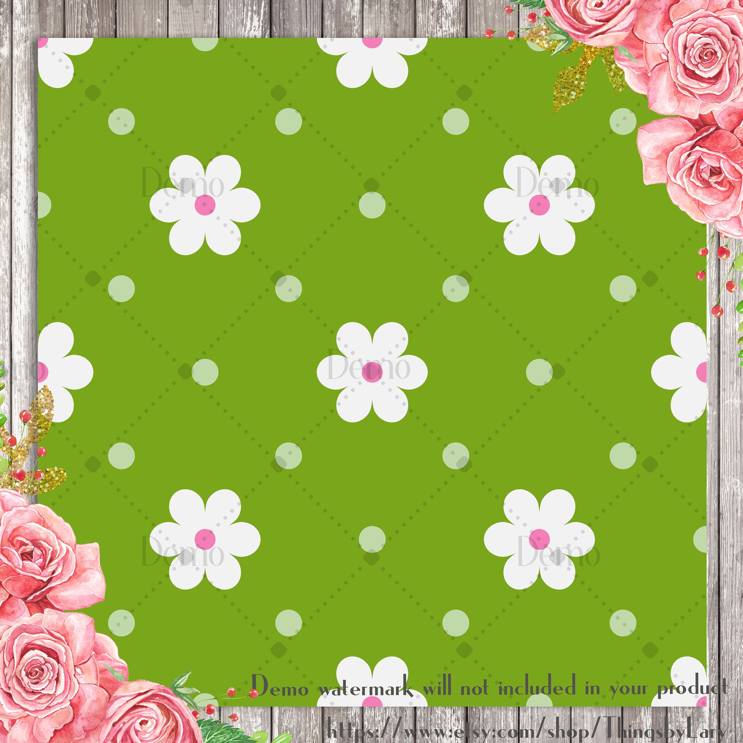 16 Seamless Bright Spring Flower Papers in 12inch 300 Dpi Planner Paper Coral Scrapbooking Floral Polka Dot Chevron Striped Seamless Pattern