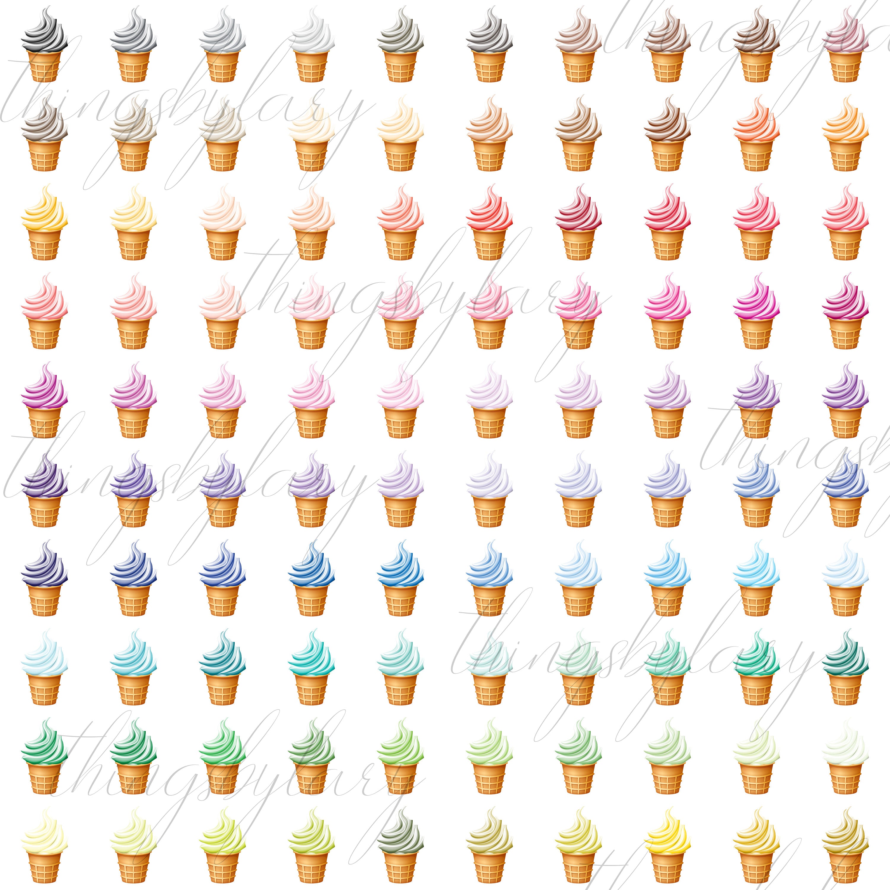100 Ice Cream Cliparts, Printable, Commercial Use, Planner Clipart, Digital Ice cream, Kid Clipart, Birthday Party, Digital Birthday Supply
