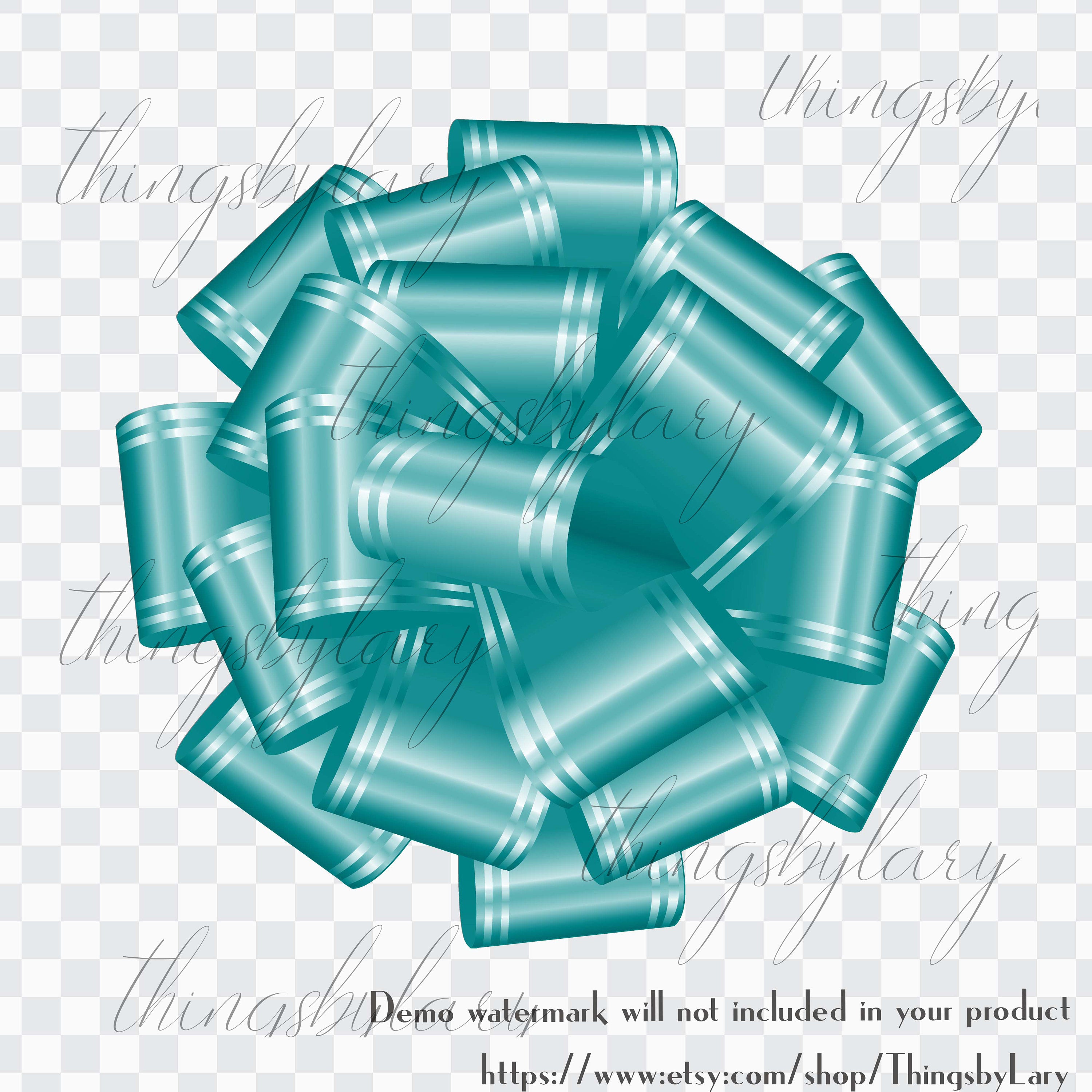 56 Teal Bows and Ribbons Cliparts, 300 Dpi, Instant Download, Commercial Use, Bridal Shower, Digital Bows, Wedding Invitation, Satin Bows