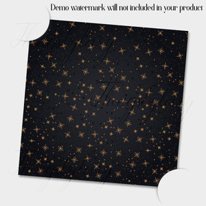 24 Black & Gold Christmas Digital Papers 12 x 12 inch 300 Dpi Instant Download, Scrapbook Papers, Christmas Papers, Commercial Use