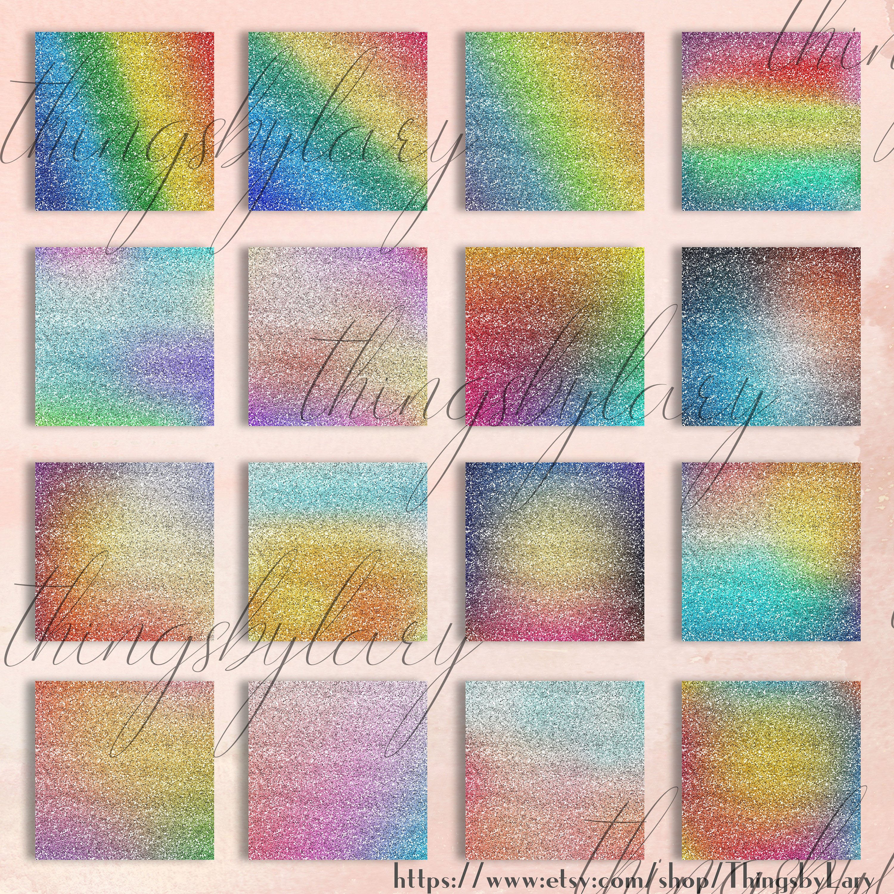 16 Glitter Rainbow Papers, 12 inch, 300 Dpi, Instant Download, Commercial Use Papers, JPG Paper, Glitter Paper, Digital Paper Pack, Rainbow