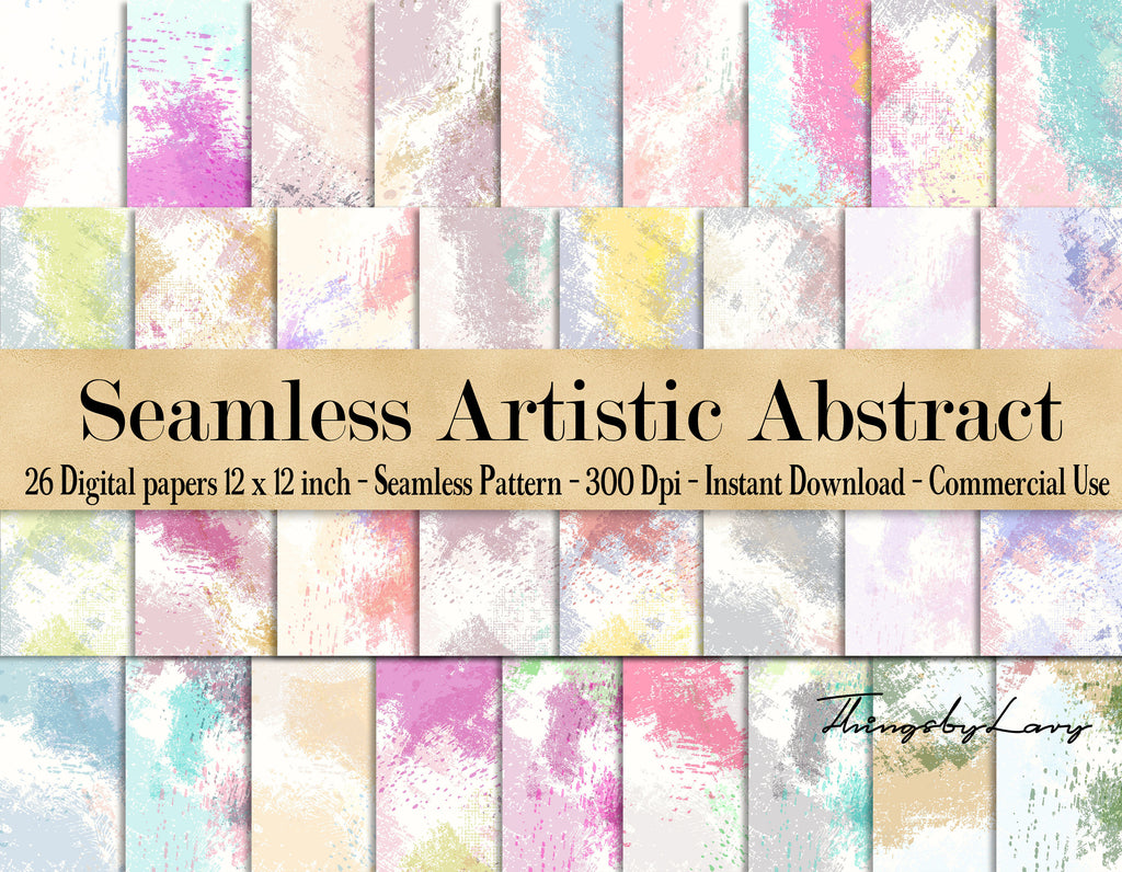 26 Seamless Watercolor Artistic Colorful Abstract Digital Papers 12 inch 300 Dpi Instant Download Scrapbook Papers Colorful Festival