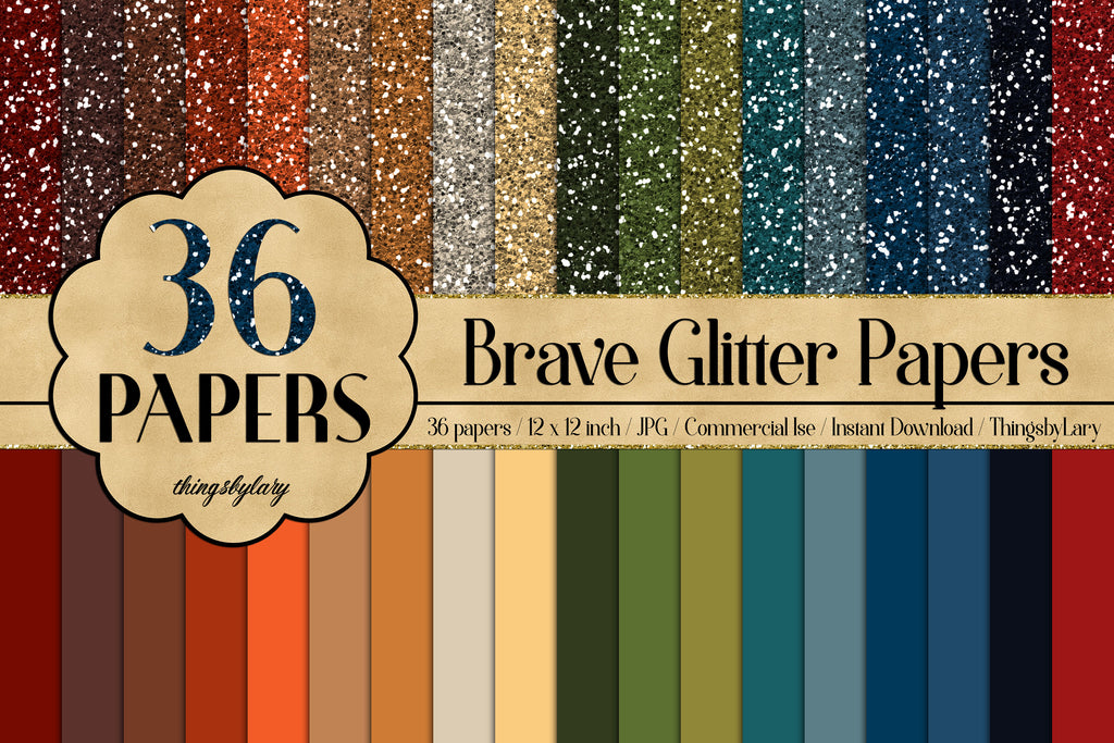 36 Princess Papers in 12&quot;, Princess Glitter Paper, Princess Solid Color Paper,300 Dpi Instant Download, Commercial Use