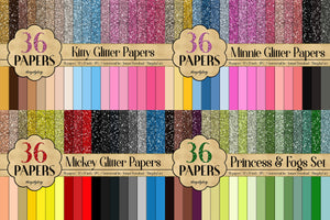 70% OFF 432  Papers,  Princess Papers,  Kid Theme Glitter Papers,  Solid Color Paper, 300 Dpi Instant Download, Commercial Use