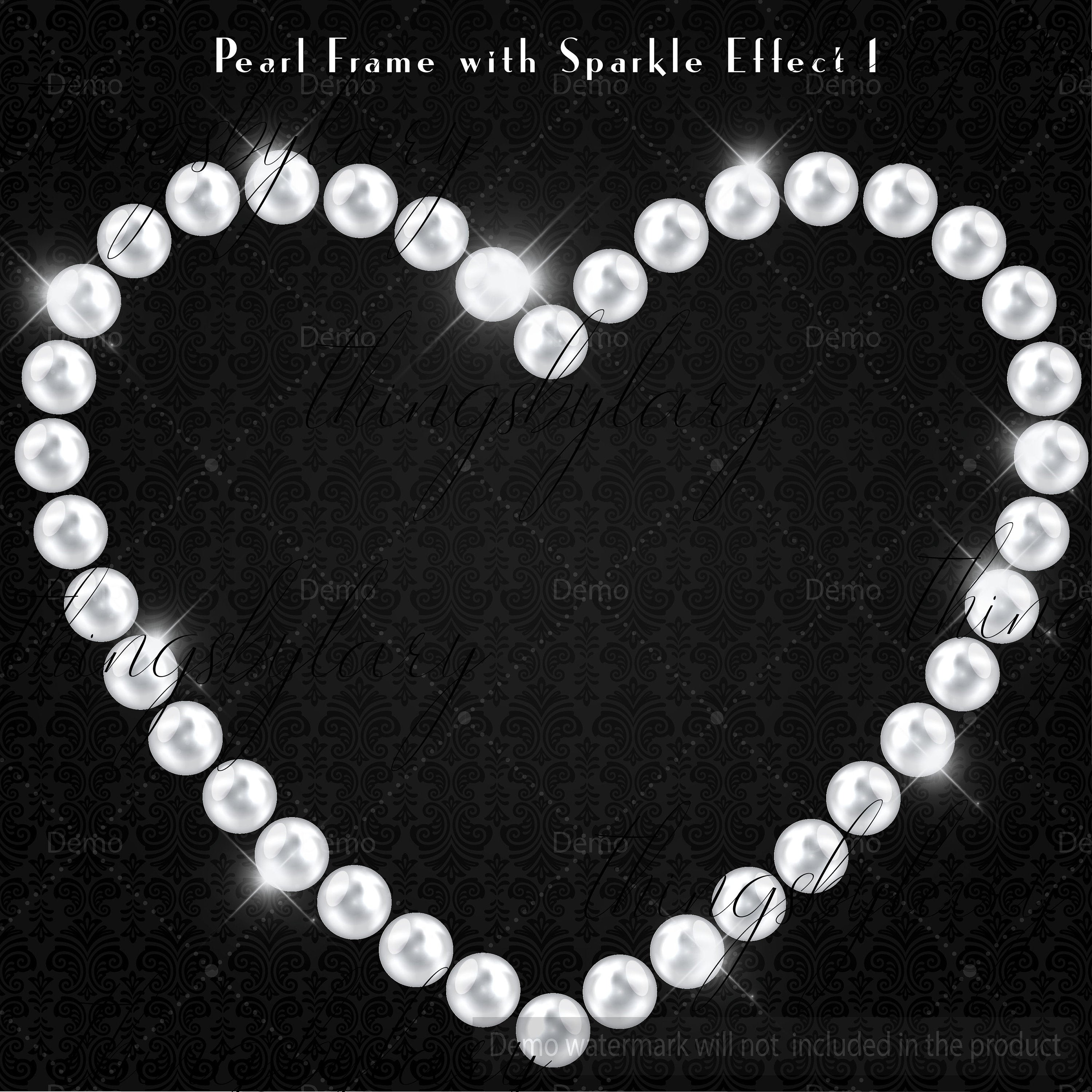 102 Pearl Heart Frame Clipart, Heart Frame, Pearl Frame, Pearl Clip Art, 100 PNG Clipart, Planner Clipart, Luxury Clip Arts, Love Frame