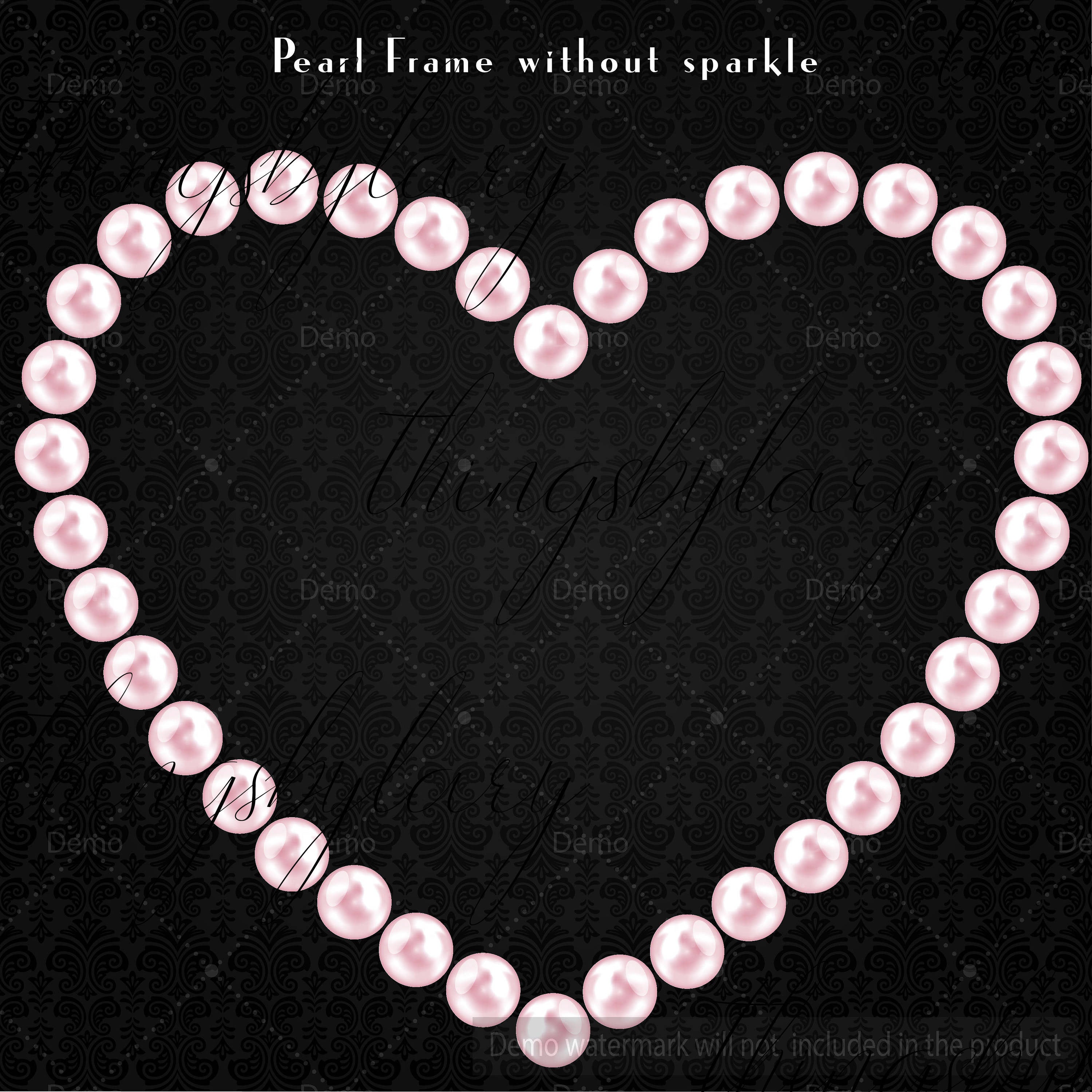 102 Pearl Heart Frame Clipart, Heart Frame, Pearl Frame, Pearl Clip Art, 100 PNG Clipart, Planner Clipart, Luxury Clip Arts, Love Frame