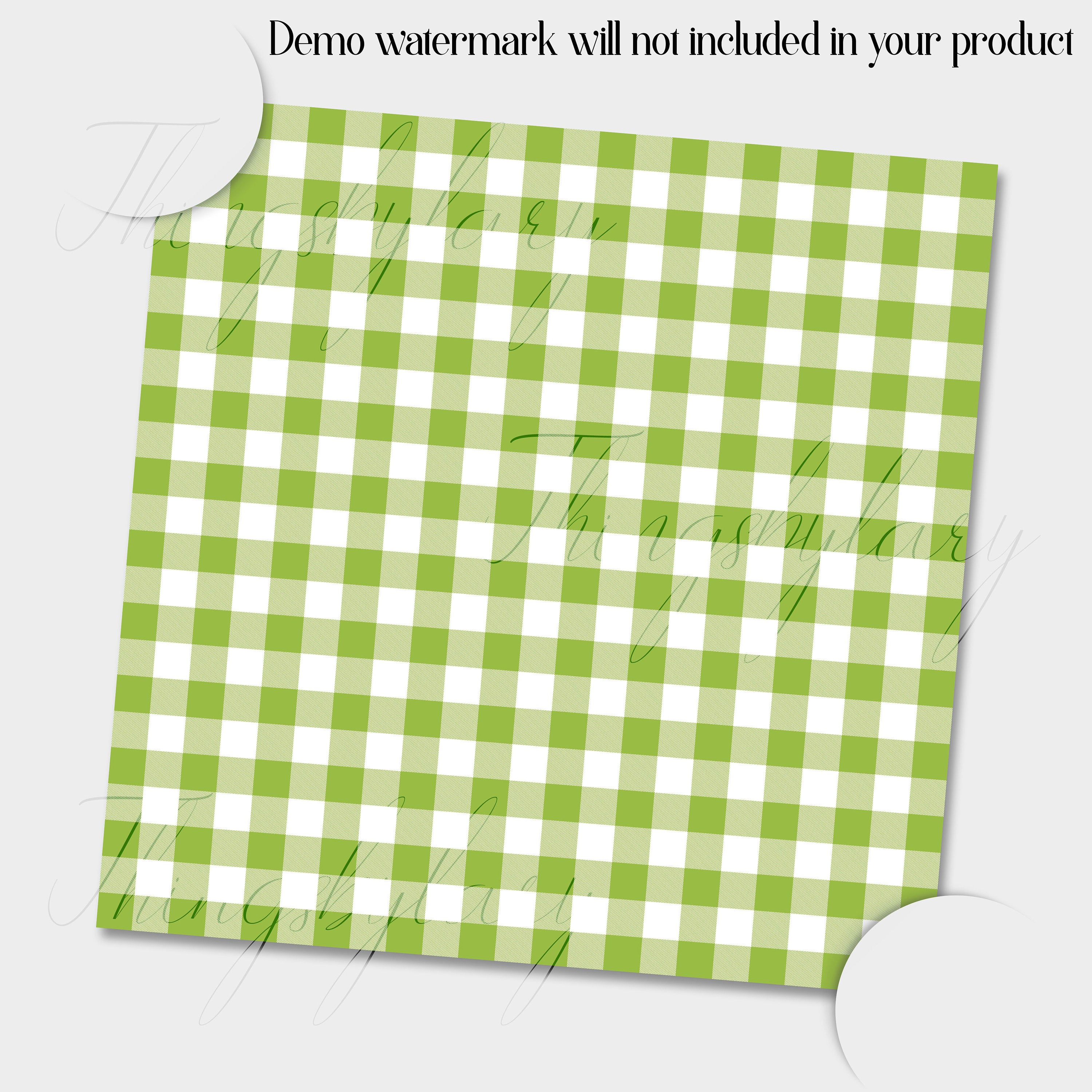 24 Green Plaid Pattern Digital Papers in 12 x 12 inch 300 Dpi Instant Download, Scrapbook Papers, Tartan, Gingham, Check, Commercial Use