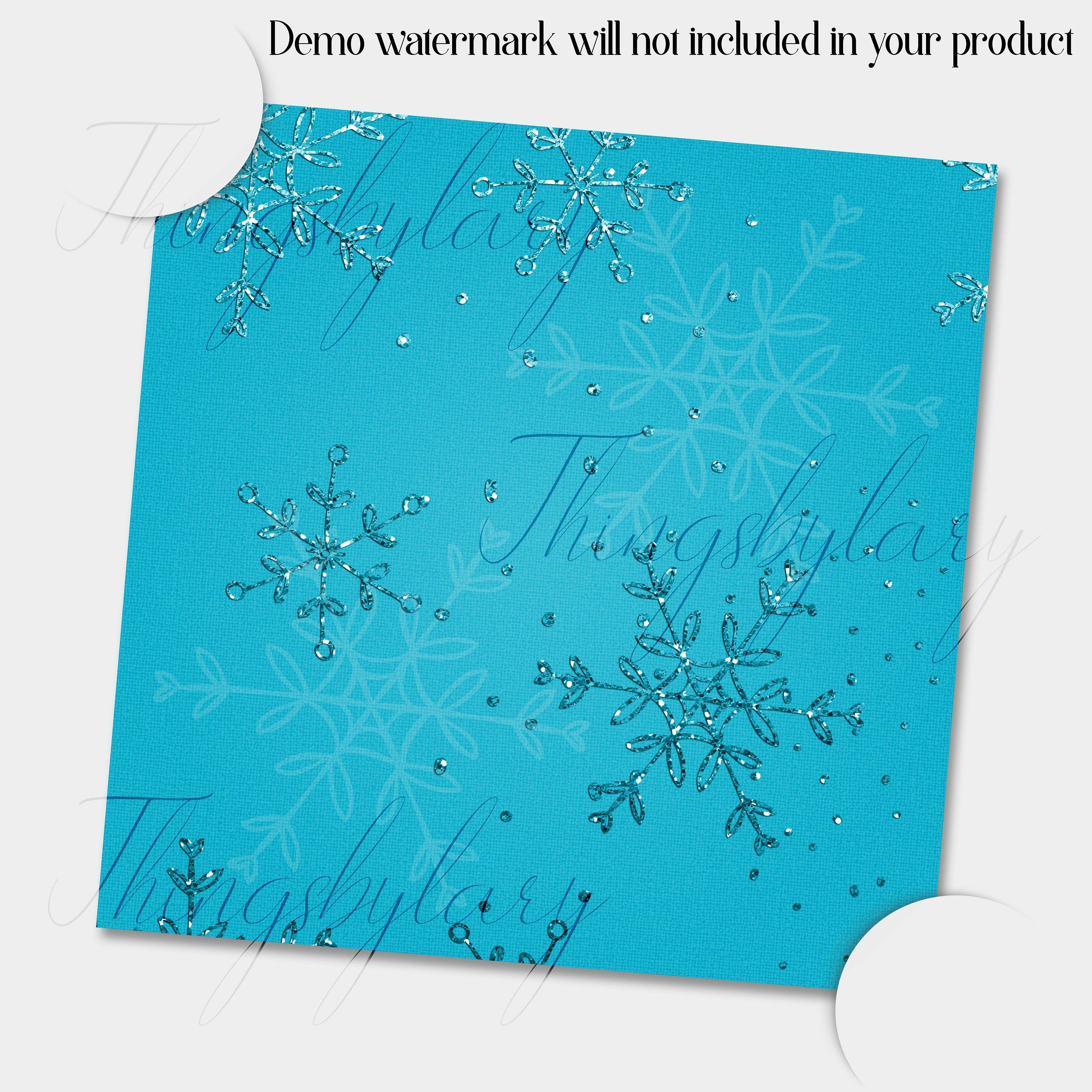 16 Blue Glitter Christmas Digital Papers 12&quot; 300 Dpi Instant Download Commercial Use Glitter Deer Snowflakes Star Snow Winter Holiday