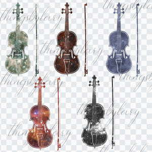 20 Galaxy Violin Clipart, Music Clip Arts,Fairy Violin,Instant Download,Digital Clipart,Music Clipart,Galaxy Clipart,Wedding,Invitation