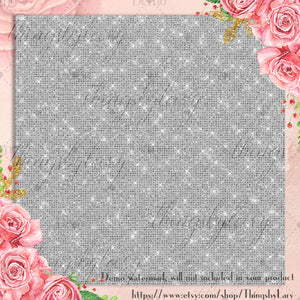 42 Silver Glitter and Sequin Digital Papers 12&quot; 300 Dpi Instant Download Commercial Use Digital Glitter Shimmer Silver Glitter Sequin