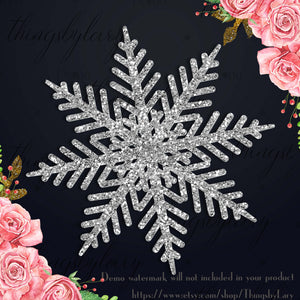 100 Glitter Winter Snowflake Clip arts 300 Dpi Instant Download Commercial Use Planner Clip art Glitter Christmas New Year Party Celebration