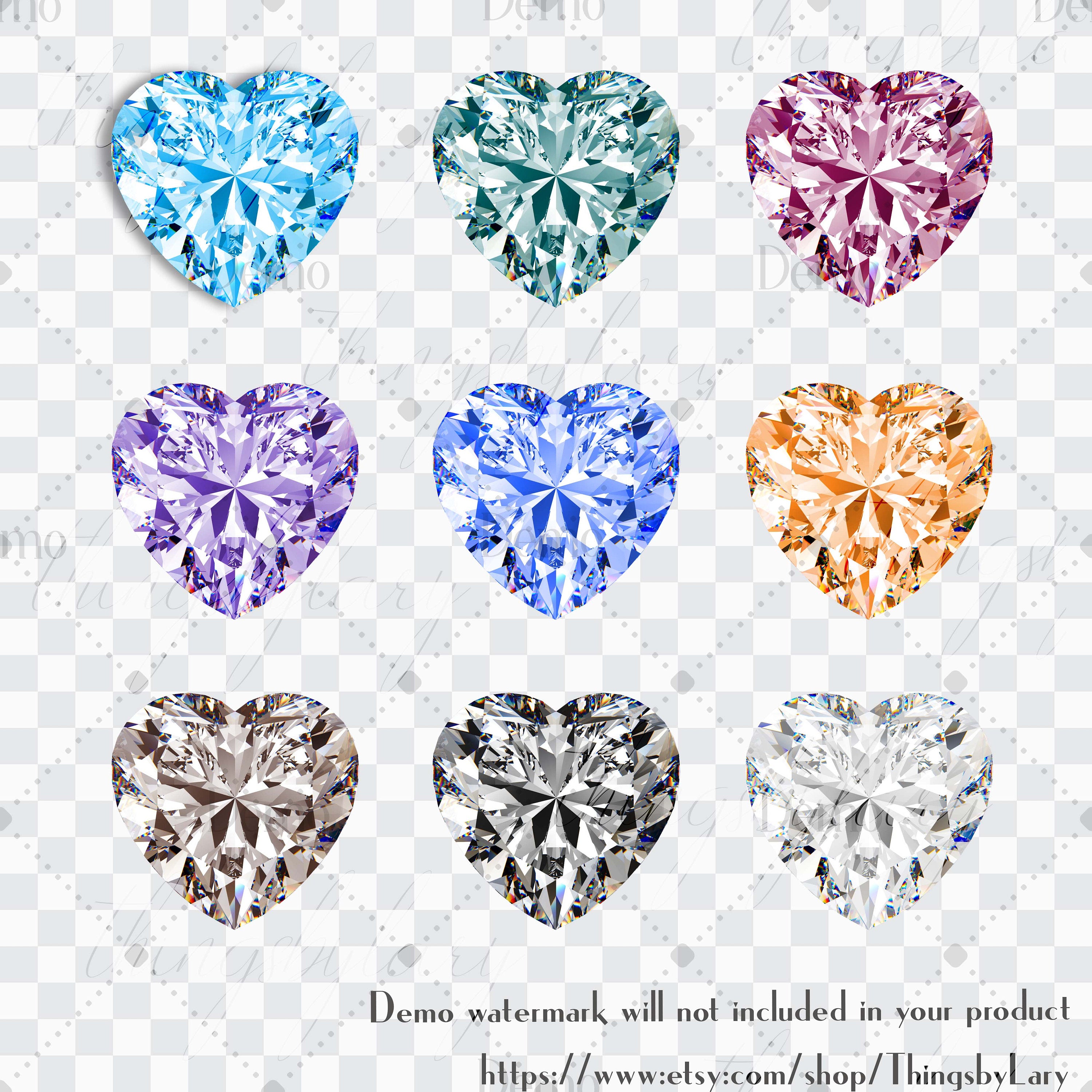 254 Real Heart Diamond Clip arts,300 Dpi,Instant Download,Commercial Use,Bridal Shower,Digital Clip Art,Instant Download,Wedding Invitation