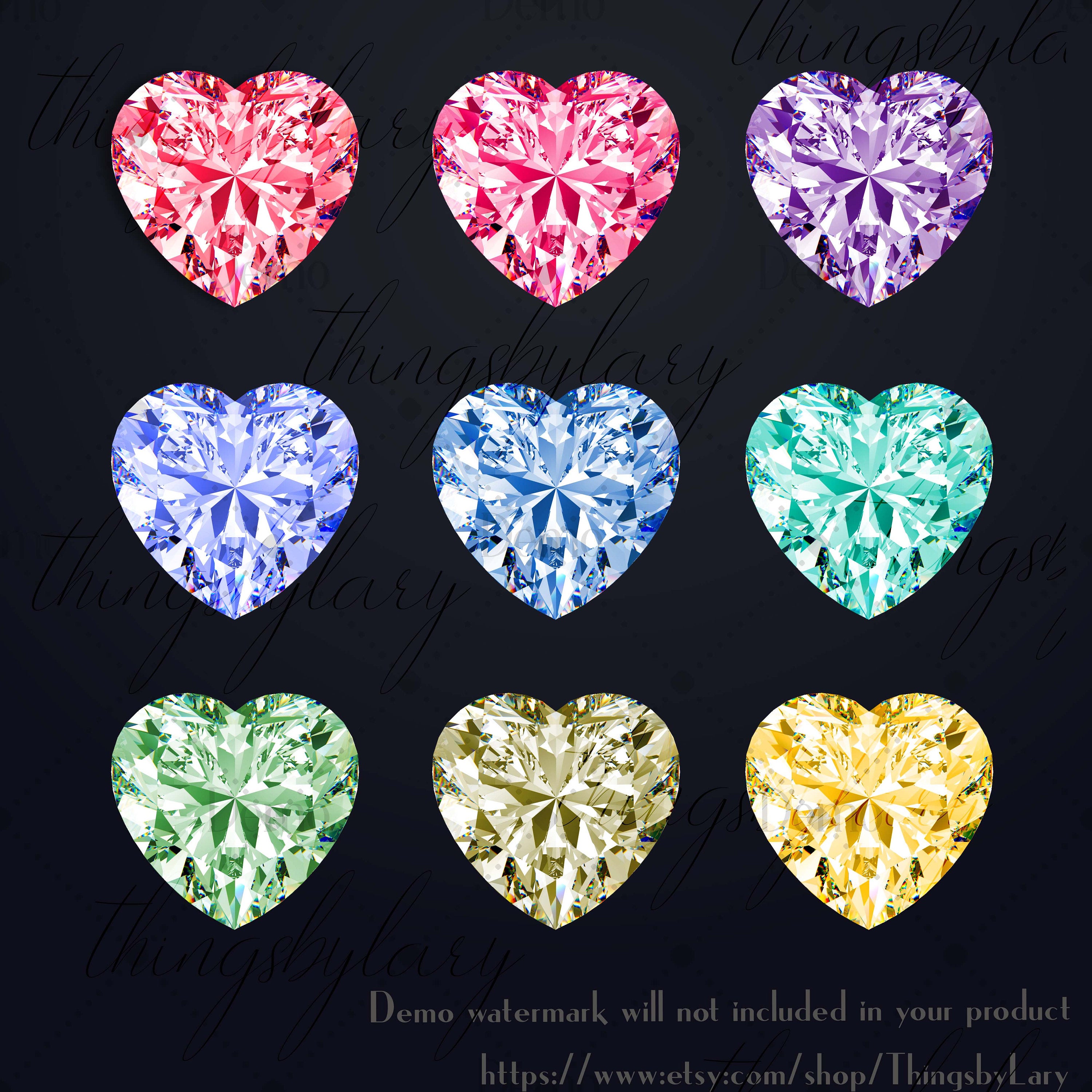 254 Real Heart Diamond Clip arts,300 Dpi,Instant Download,Commercial Use,Bridal Shower,Digital Clip Art,Instant Download,Wedding Invitation