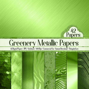 42 Luxury Greenery Metallic Digital Papers 12 inch 300 Dpi Planner Paper Commercial Use Christmas Luxury st patrick&#39;s day Metallic Foil