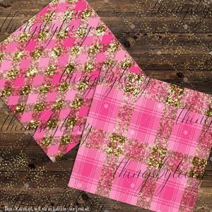 16 Luxury Gold and Pink Glitter Plaid Tartan digital paper pack 12inch 300 dpi commercial use instant download, Bonus 2 Glitter Background,