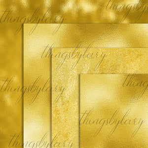42 Bright 24k Gold Foil Papers 12 inch 300 Dpi Planner Paper Commercial Use Scrapbook Paper, Digital Foil Print, Luxury Real Gold Paper
