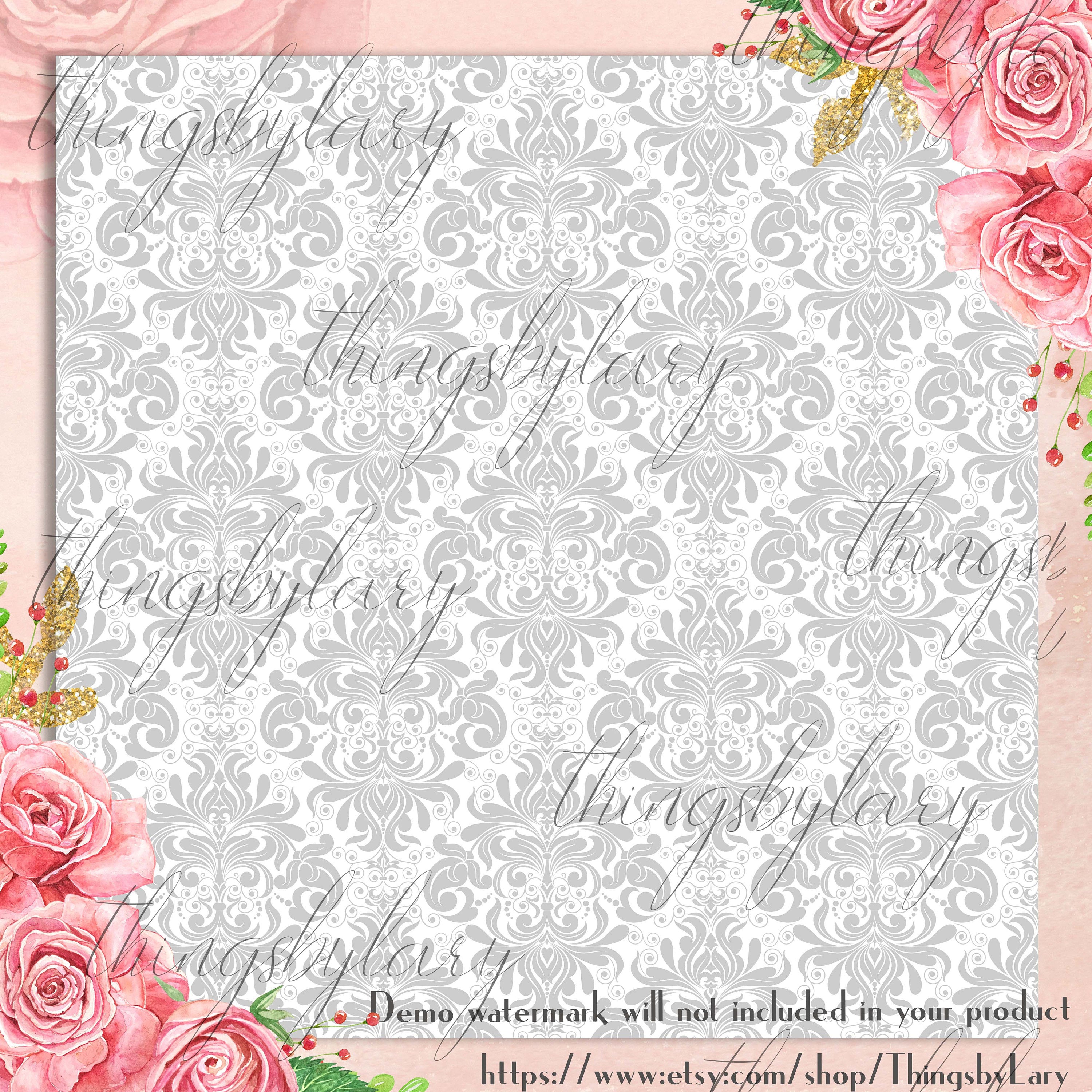 42 Seamless White and Silver Damask and Ornament Papers 12 inch 300 Dpi Instant Download Commercial Use Planner Paper Scrapbook Luxury Kit